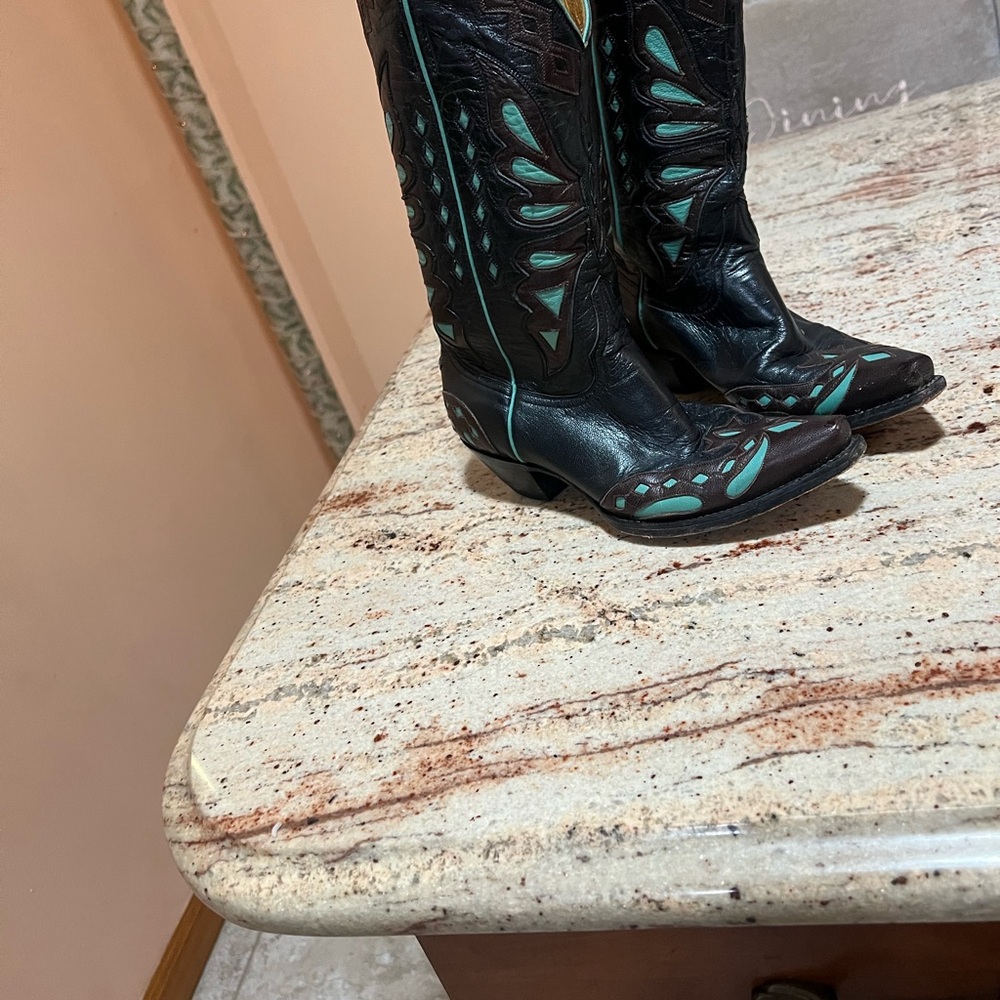 The Old Gringo Brown and Turquoise Boots
